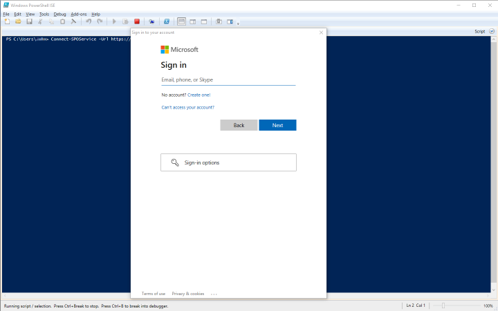 Connect to SharePoint Online using PowerShell in ISE